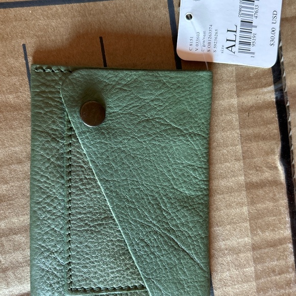 Free People Sol Fold Wallet Green Softest Sage Women - Picture 1 of 5